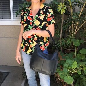 Vintage navy blue Coach leather bag